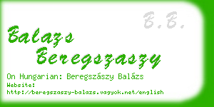 balazs beregszaszy business card